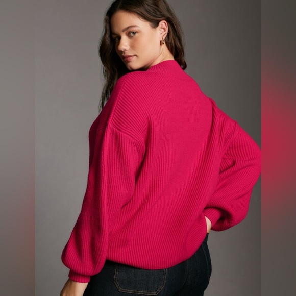 Anthropologie Maeve Easy Pullover Sweater Pink Red Size XS - Picture 2 of 11